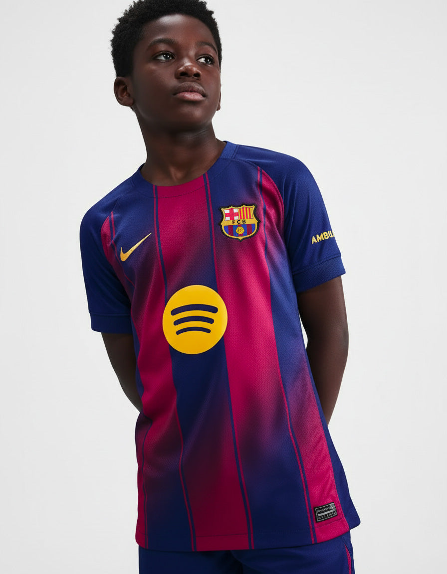 Ensemble maillot enfant Barcelone domicile 2025 -26 (haut+short)