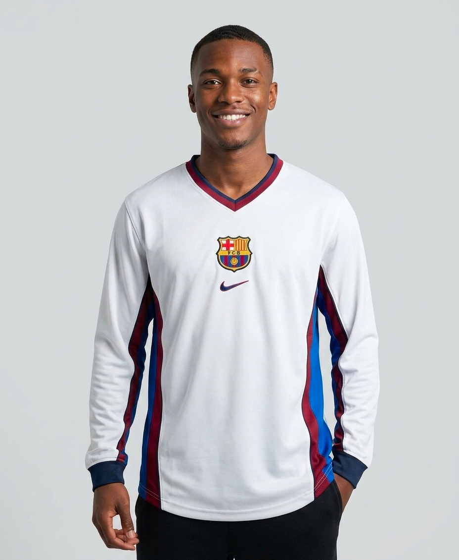 Maillot manche longue retro Barcelone extérieur 1998-99