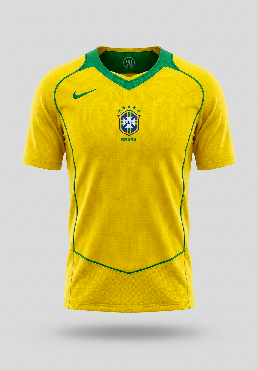 Maillot retro Brésil domicile 2004