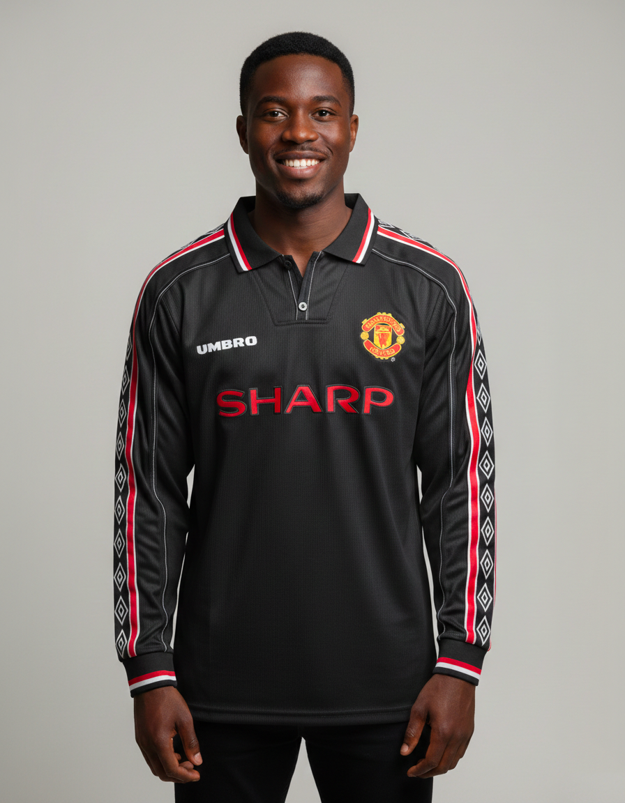 Maillot manche longue retro Manchester United noire