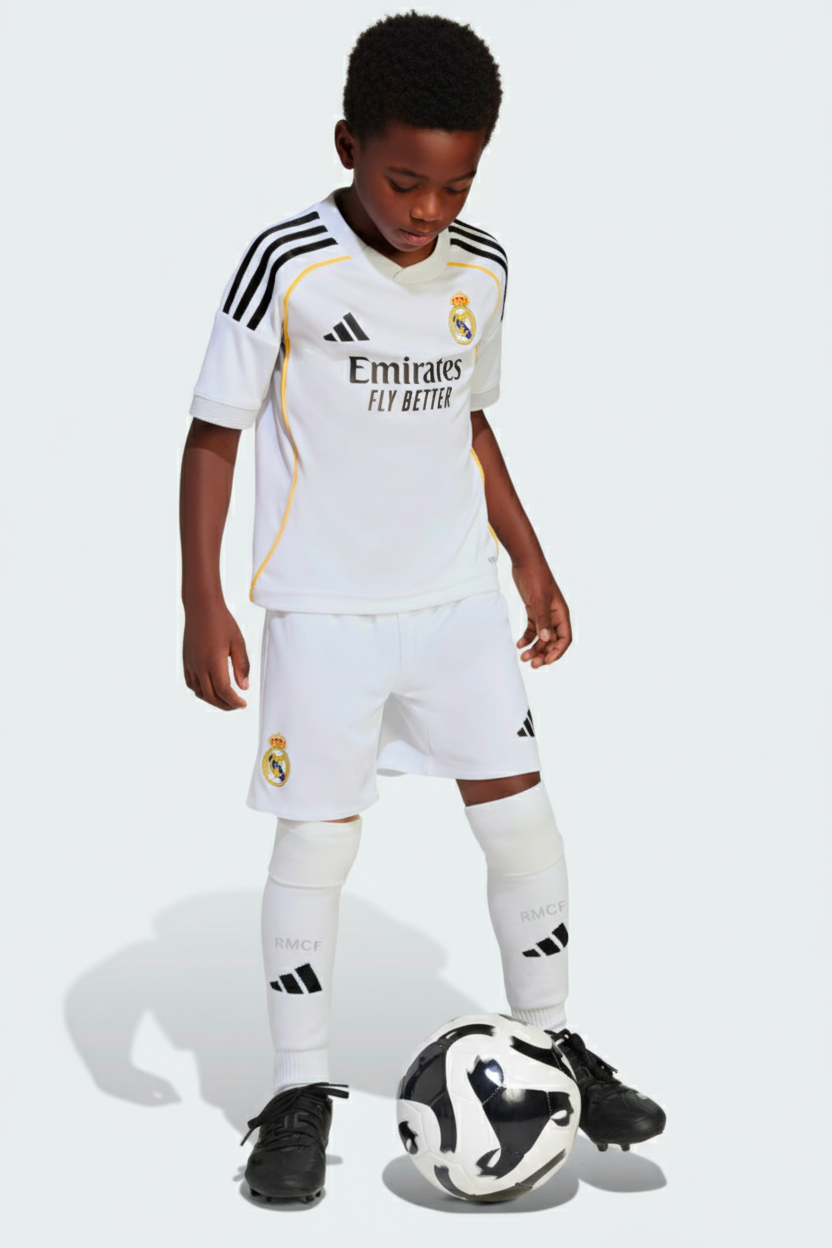 Ensemble maillot enfant Real Madrid domicile 2025 -26 (haut+short)