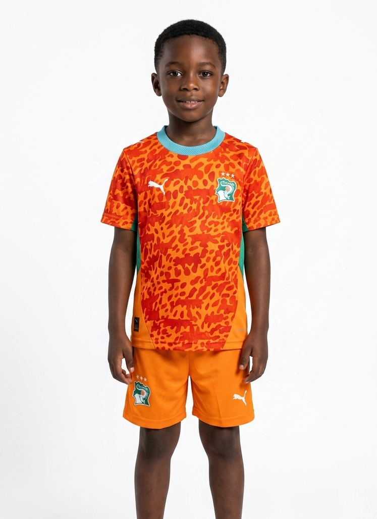 Ensemble maillot enfant Côte d'Ivoire domicile 2026 coupe du monde  (haut+short)